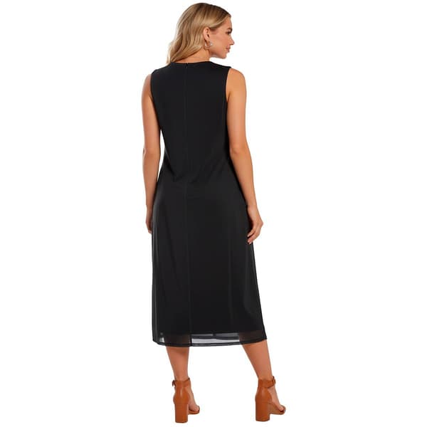Womens BB Dakota Sleeveless Placed Floral Mesh Midi Dress