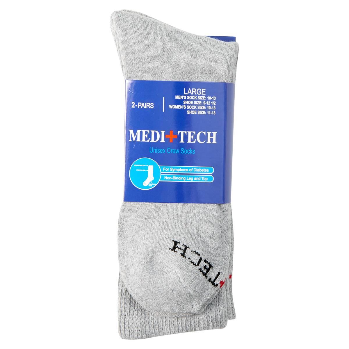 Adult Unisex Meditech 2pk. Diabetic Crew Socks