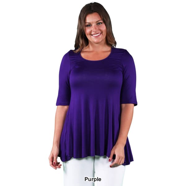 Plus Size 24/7 Comfort Apparel Elbow Sleeve Tunic