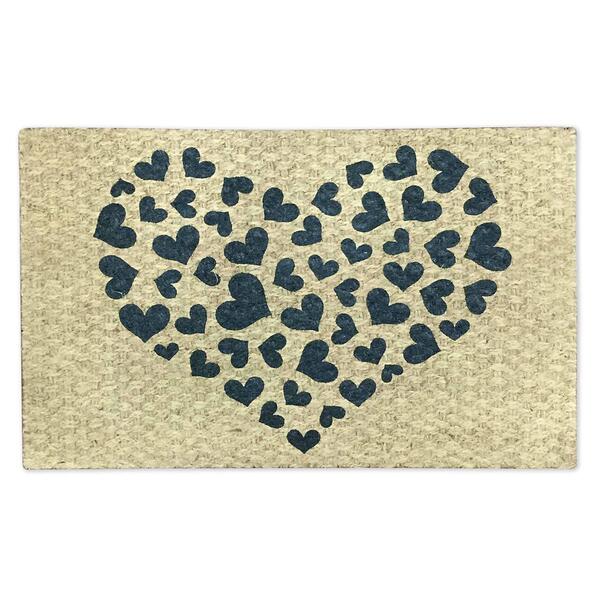 J&V Textiles Hearts Outdoor Coir Doormat - image 