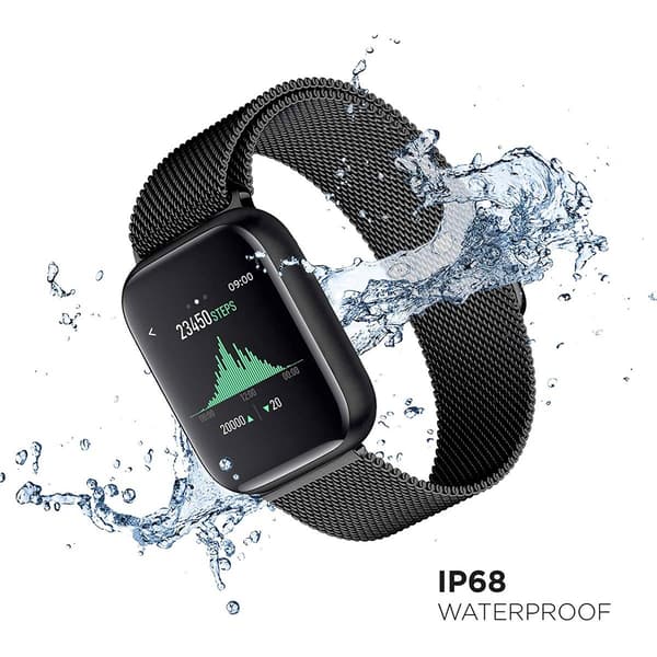Adult Unisex iTouch Air 3 Black Mesh Smartwatch-500008B-4-42-G02