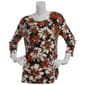 Plus Size Emily Daniels 3/4 Sleeve Floral Scoop Neck Blouse - image 1