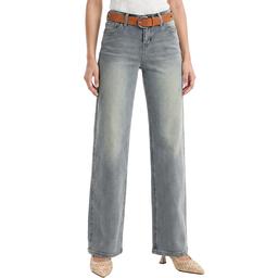 Juniors YMI(R) Britney Brown Suede Belted Low Rise Wide Leg Jeans