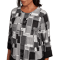 Womens Alfred Dunner Santa Barbara Patchwork Fringe Blouse - image 5