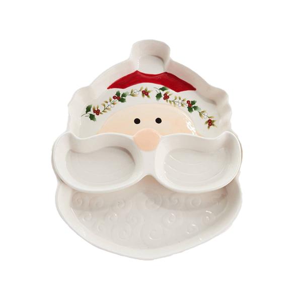 Pfaltzgraff  12in Santa Tray W/ Removable Mustache - image 