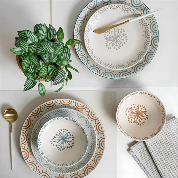 Sango Siterra Glazed Garden 12pc. Floral Dinnerware - Set for 4