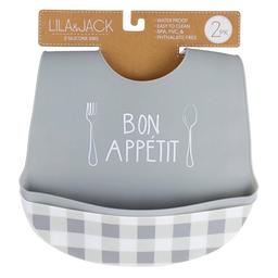Baby Unisex Lila & Jack 2pk. Bon Appetit Silicone Bibs