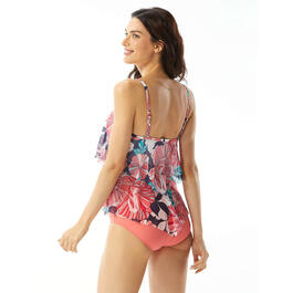 Womens Beach House Portia Mesh Layer Floral Tankini Swim Top