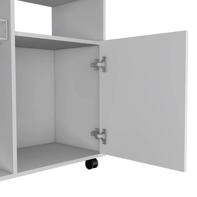 FM FURNITURE Columba White Kitchen Cart