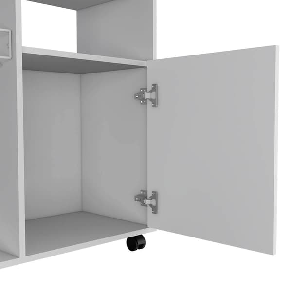 FM FURNITURE Columba White Kitchen Cart
