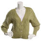 Juniors Derek Heart Mix Stitch Cable V-Neck Button Front Cardigan - image 1