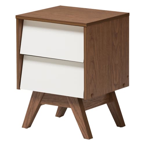 Baxton Studio Hildon 2 Drawer Storage Nightstand