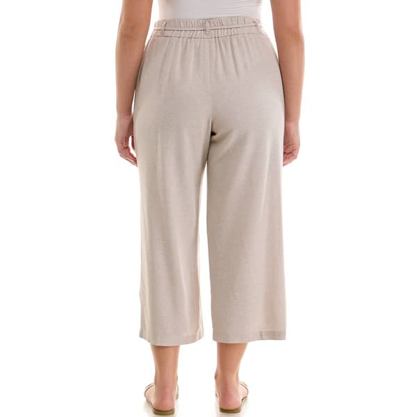 Petite Zac & Rachel Solid Linen Drawstring Wide Leg Pants