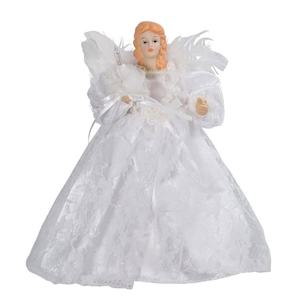 Kurt Adler 10-Light 9in. White Angel Treetop