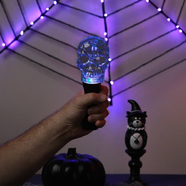 Northlight Seasonal 9in. LED Multi-Function Halloween Skull Light