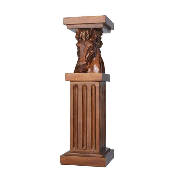 9th & Pike(R) Brown Polystone Traditional Pedestal Table - image 