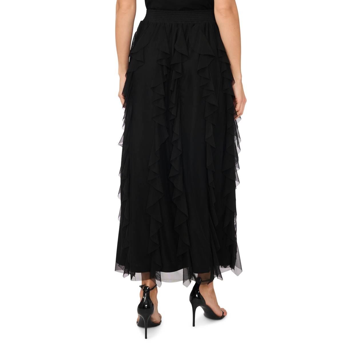Womens MSK Solid Corkscrew Ruffle Midi Skirt