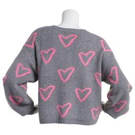 Juniors Plus No Comment Amore Moss Stitch Crew Neck Sweater