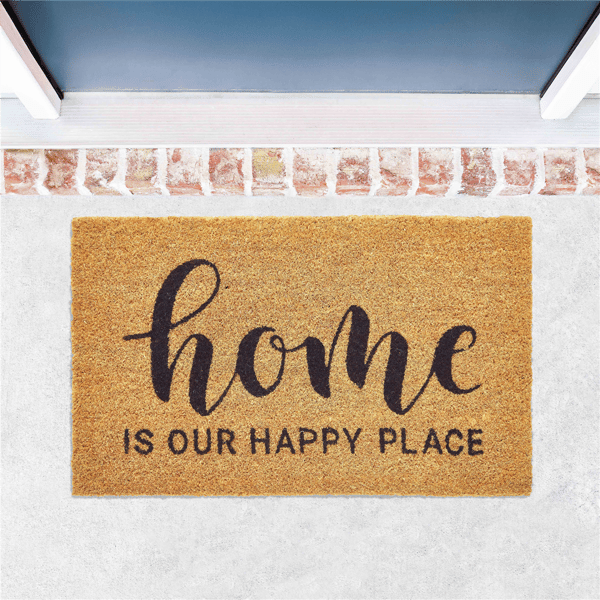 VCNY Home Home Is Our Happy Place Outdoor Coir Doormat