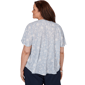 Plus Size Emaline Sapphire Serenade II Short Sleeve Floral Blouse - image 2