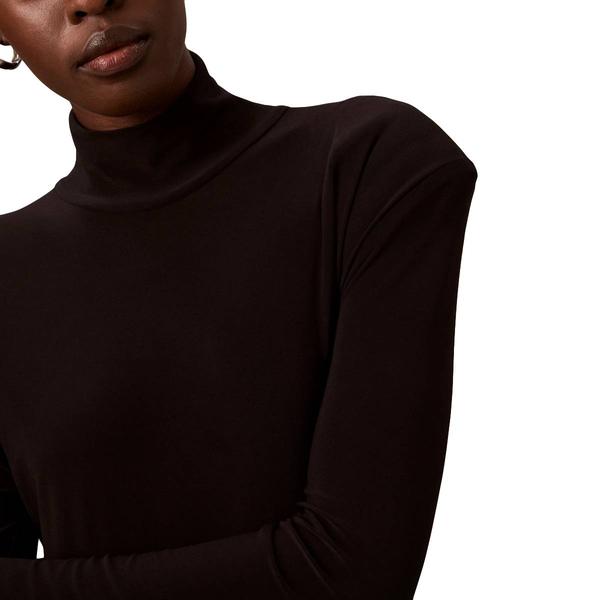Womens Calvin Klein Long Sleeve Turtleneck Belted Midi Dress