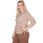Womens Alfred Dunner Spice Market Splice Stripe Ruched Blouse - image 4