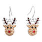 Athra Fine Silver Plated Crystal Reindeer Drop Earrings - image 1
