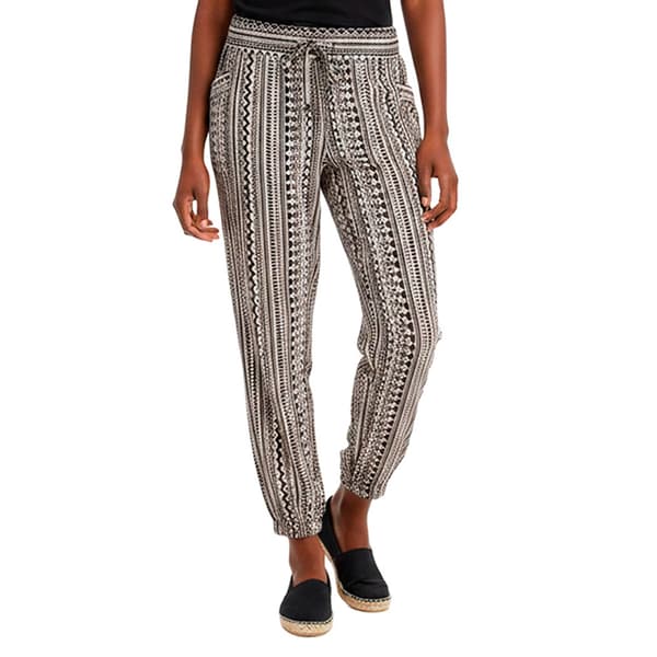 Petite Robert Louis Pull On Tie Waist Geometric Silky Knit Jogger
