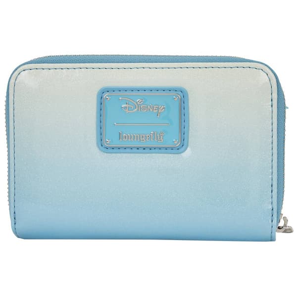 Womens Loungefly Elsa Glitter Sequin Zip Around Wallet