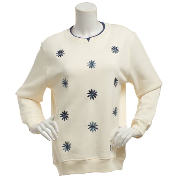 Plus Size Hasting & Smith Tossed Floral Fleece Sweatshirt
