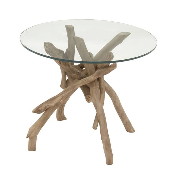9th & Pike(R) Brown Rustic Wood Accent Table - image 