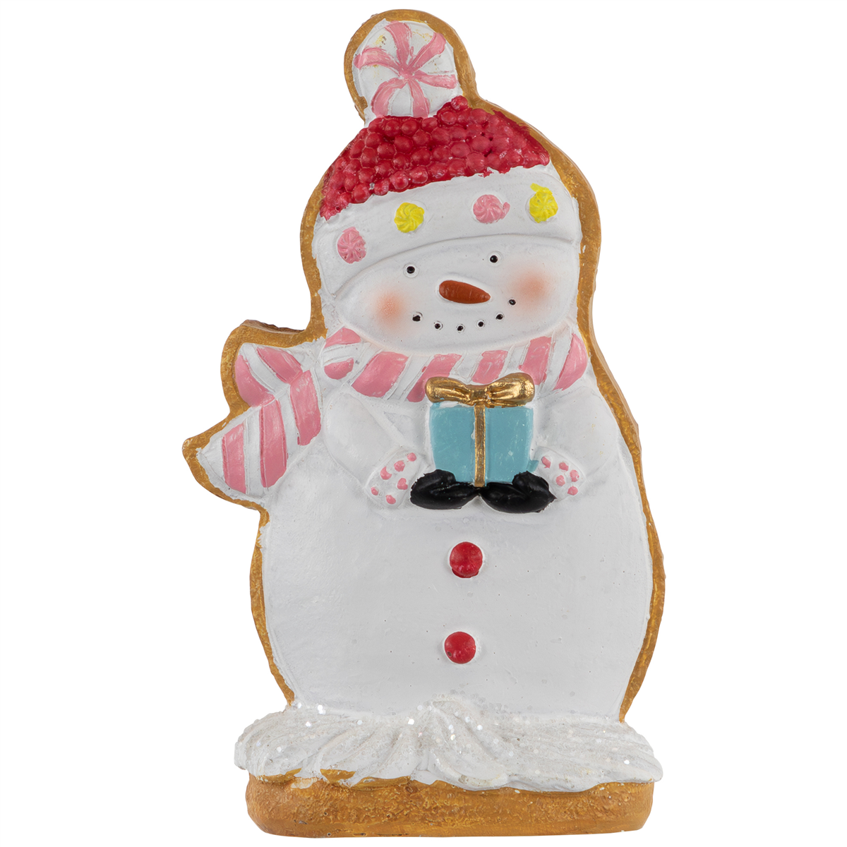 Northlight Gingerbread Snowman with Present Christmas Figurine