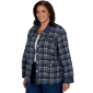 Plus Size Alfred Dunner Tuscany Denim Trim Plaid Eyelash Jacket - image 2