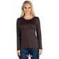 Womens 24/7 Comfort Apparel Long Sleeve Solid Relaxed Fit Tee - image 4