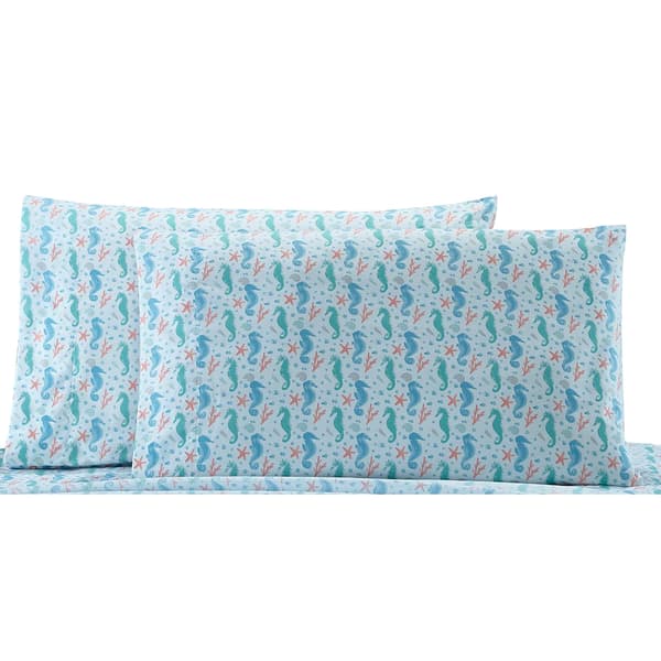 Seaside Resort Seahorse Standard Pillowcase Set - image 