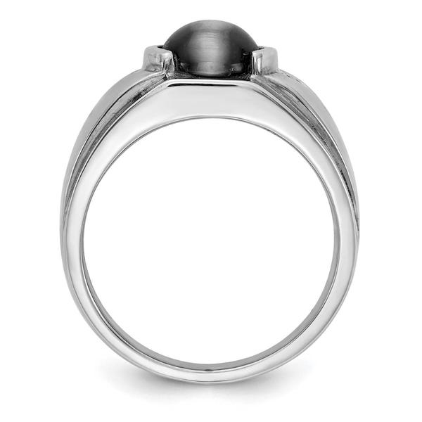 Mens Gentlemen’s Classics™ 14kt White Gold Oval Onyx Diamond Ring