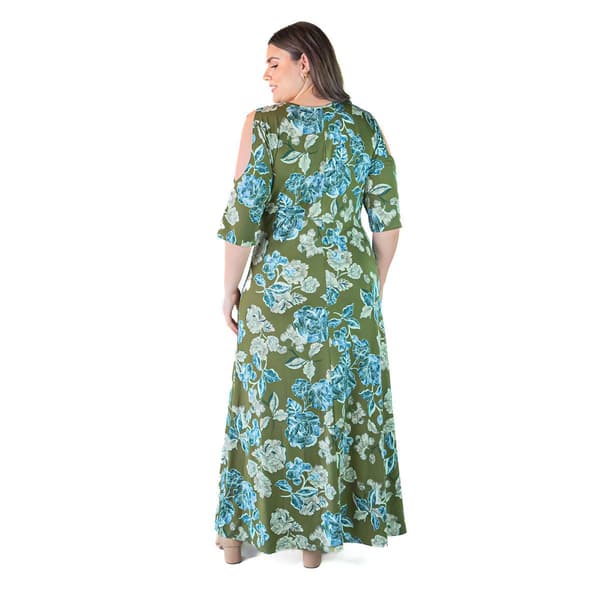 Plus Size 24/7 Comfort Apparel Floral Maxi Dress
