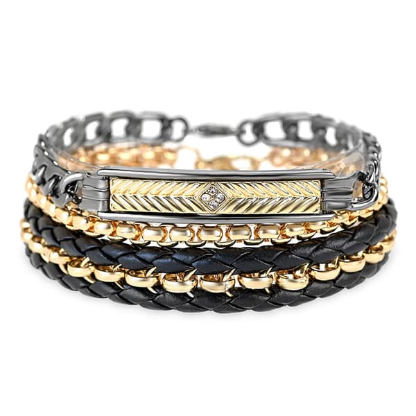 Mens American Exchange Two-Tone Pendan/Bracelets/Sunglasses
