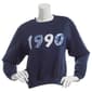 Juniors No Comment Fleece Crew 1990 Sweatshirt w/ Headband - image 2