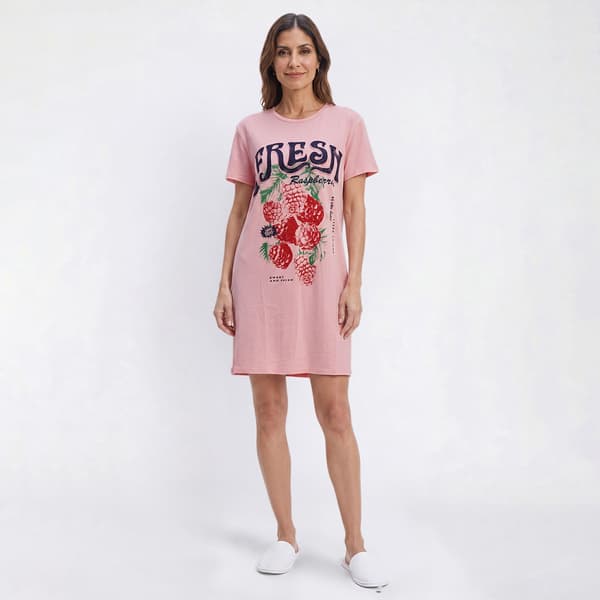 Juniors Sleep & Co. Short Sleeve Fresh Raspberries Nightshirt - image 