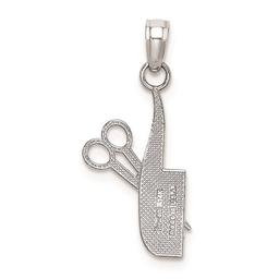 Unisex Gold Classics™ 14kt White Gold Comb And Scissors Charm