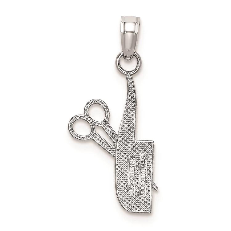 Unisex Gold Classics™ 14kt White Gold Comb And Scissors Charm