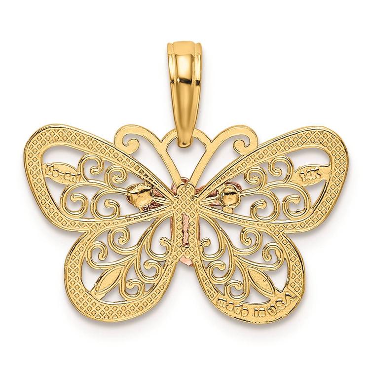 Gold Classics™ 14kt. Two-Tone Butterfly Pendant