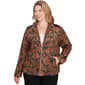 Plus Size Ruby Rd. New Neutrals Floral Wrap Suede Jacket - image 1