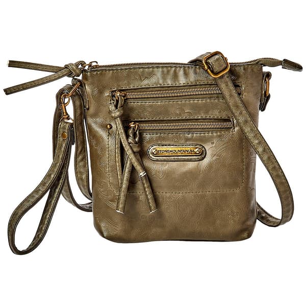 Stone Mountain Double Washed Paisley Embossed 3 Bagger Crossbody