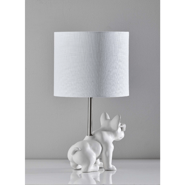 Simplee Adesso Sunny Dog Table Lamp with White Shade