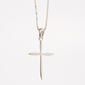 Sterling Silver Tapered Cross Pendant Necklace - image 1