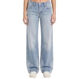 Juniors YMI(R) Low Rise Wide Leg Embroidered Butterfly Pocket Jeans