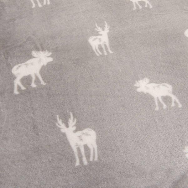 FreshFolds Kinsley Reversible Plush Velvet Moose & Sherpa Blanket