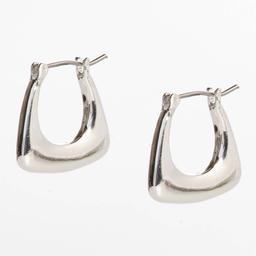 Design Collection Silver-Tone U-Shaped Hoop Earrings